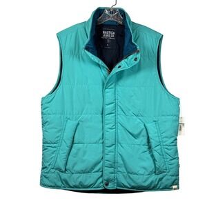 NWT Men's Nautica Puffer Vest, Teal Blue, Size XL